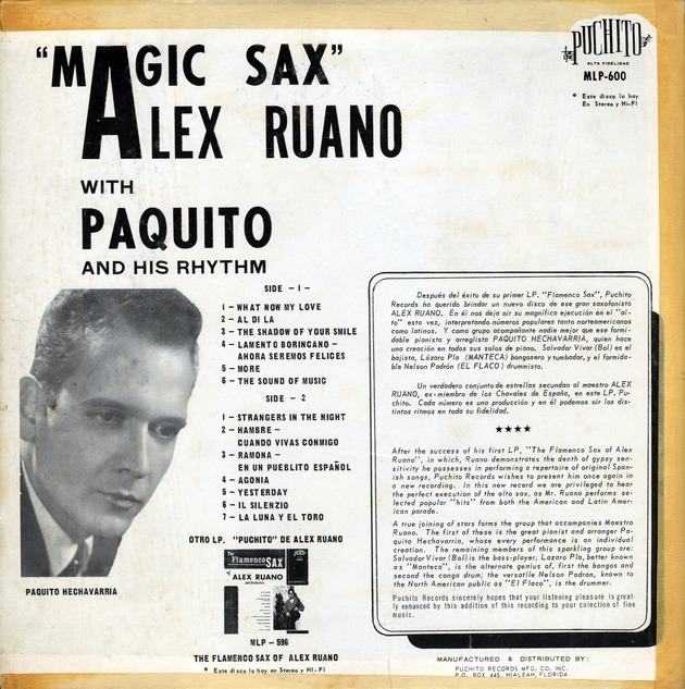 Magic sax - Back Cover
